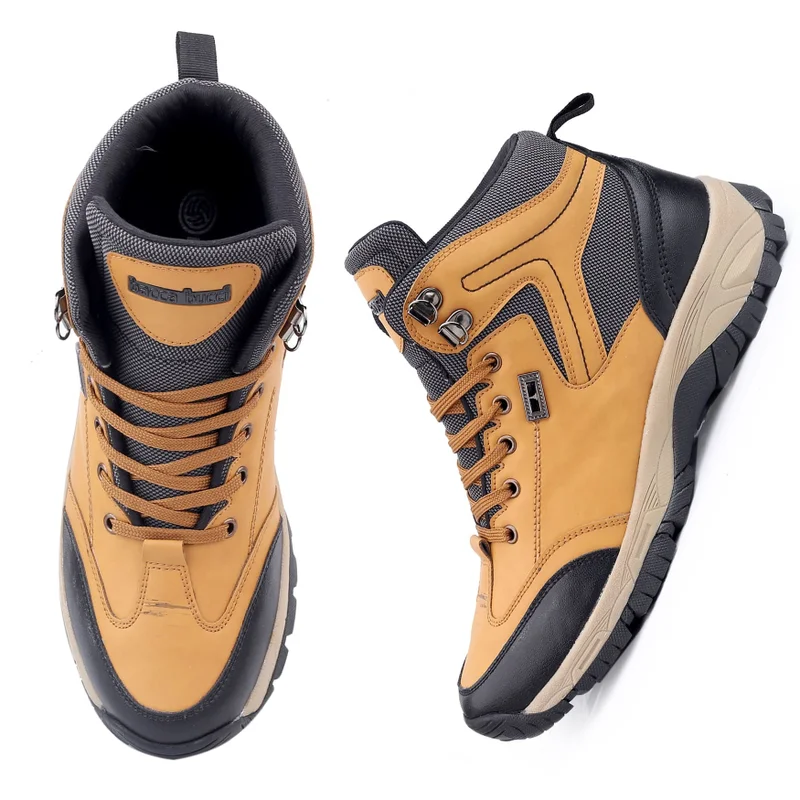 باكا بوتشي أحذية رجالية عالية بنعل سميك بتصميم ملون للمشي لمسافات طويلة